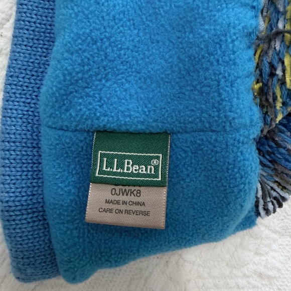 L.L. Bean Blue and Yellow Patterned Beanie - Picture 2 of 5